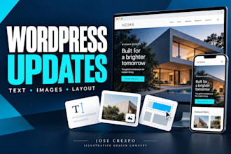 update your wordpress website content and page layout