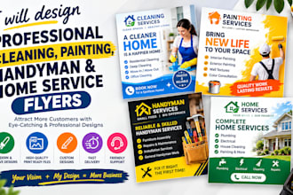 design professional cleaning, painting, handyman and home service flyer
