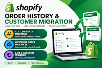 handle shopify order history and customer migration