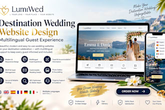 design lumiwed destination wedding website multilingual guest experience