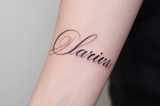 design a delicate fine line tattoo lettering