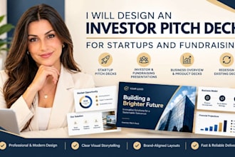 design an investor pitch deck for startups and fundraising