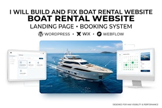 build fix boat rental website landing page booking system wordpress wix webflow