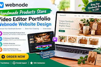 setup handmade products store video editor portfolio webnode website design