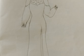 draw professional fashion illustration and outfit sketches