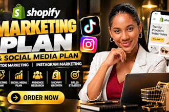 shopify marketing plan, social media plan, tiktok marketing, instagram marketing