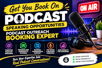get you book on podcast speaking opportunities, podcast outreach booking