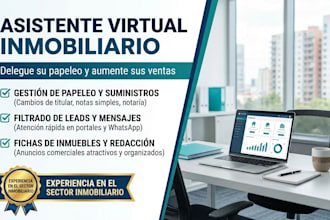 ser tu asistente virtual inmobiliario para gestiones, papeleo y clientes