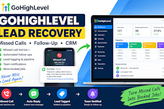 set gohighlevel missed call text back, lead recovery follow up for home service