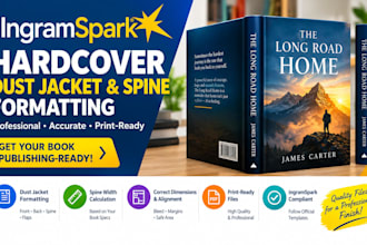 format ingamspark hardcover, dust jacket and spine  files