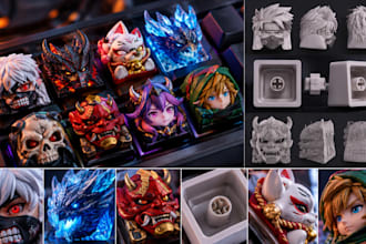 design and sculpt custom 3d keycaps, gaming characters, and printable stl models