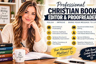 be your christian book editor and proofreader