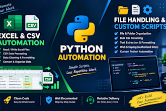 create python automation scripts for files, excel and data tasks