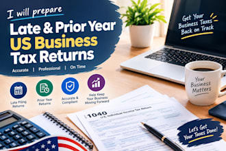 prepare late and prior year US business tax returns tax compliance