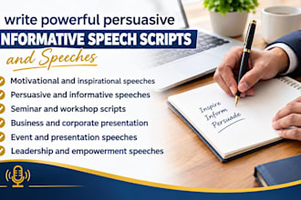 write a persuasive, professional speech for any occasion