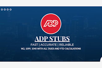 do stubs, taxes calculation, convert your data to pdf file
