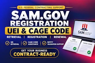 assist with sam gov registration uei retrieval and cage code