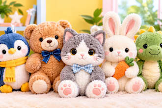 create custom plush toy reference sheet for production