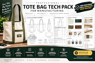 create professional tote bag tech pack for manufacturing