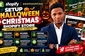 setup halloween shopify store dropshipping website christmas product listing