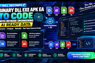 decompile binary dll exe apk ea to code with reverse engineering ai ready data