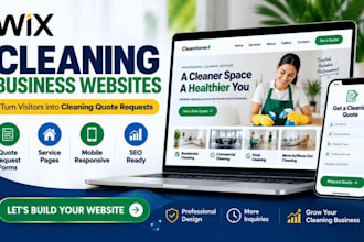 build a wix cleaning service website with a quote request form, wix redesign