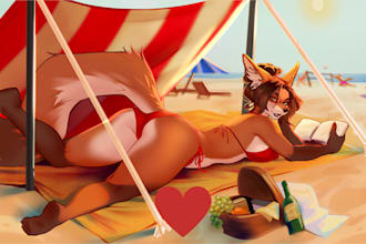 draw furry art fursona and anthro sfw nsfw art character design furry commission