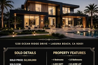 design luxury real estate flyer, property and realtor flyer