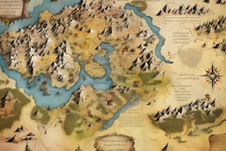 design custom fantasy map, world map for your book, game, or dnd campaign