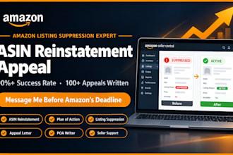 write an asin reinstatement appeal for amazon listing suppression