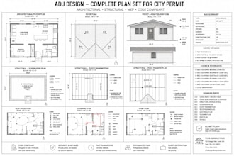 prepare adu permit drawings and garage conversion plans and floor plans