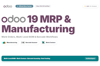 setup odoo manufacturing and barcode workflows