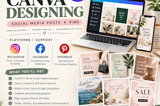 be your virtual assistant for canva designing
