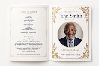 design 3 modern funeral , church and event flyers