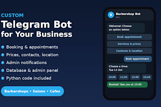 build a custom telegram bot for your business