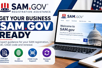 assist with sam gov registration, uei, cage code and renewal