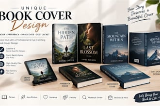 do unique book cover design ebook paperback hardcover dust jacket