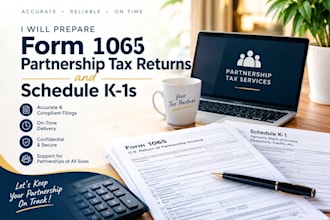 prepare form 1065 partnership tax returns and schedule k1s multi member llc tax