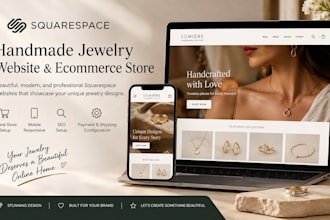design a stunning squarespace handmade jewelry website and ecommerce store