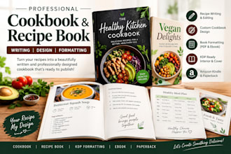 write and design a cookbook recipe book with kdp formatting