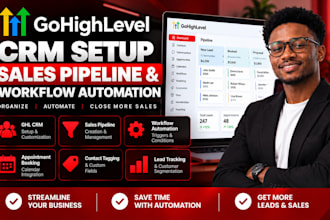 setup gohighlevel CRM automation, ghl workflows and sales pipeline