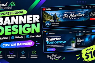 design professional you tube banners and website headers