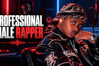 record male rapper vocals, rap verse, rap features and UK drill rap