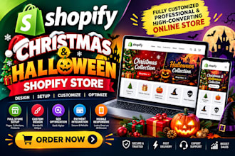 design halloween shopify website christmas sweatshirt for shopify website