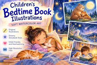 create soft watercolor illustrations for your childrens bedtime book