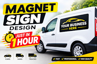 design professional vehicle magnet signs for cars, vans and trucks