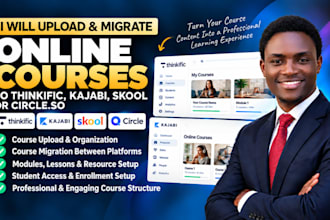 upload and migrate online courses to thinkific kajabi skool community platform