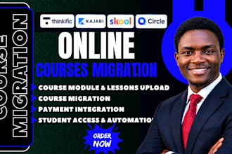 upload and migrate online courses to thinkific kajabi skool community platform