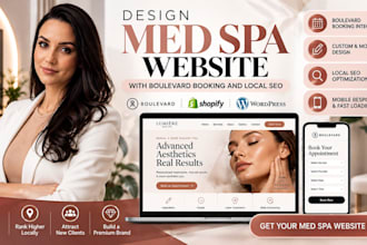 design med spa website with boulevard booking and local SEO