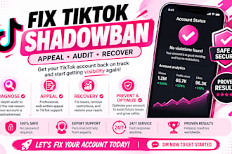 fix and audit tiktok shadowbans and draft an appeal letter